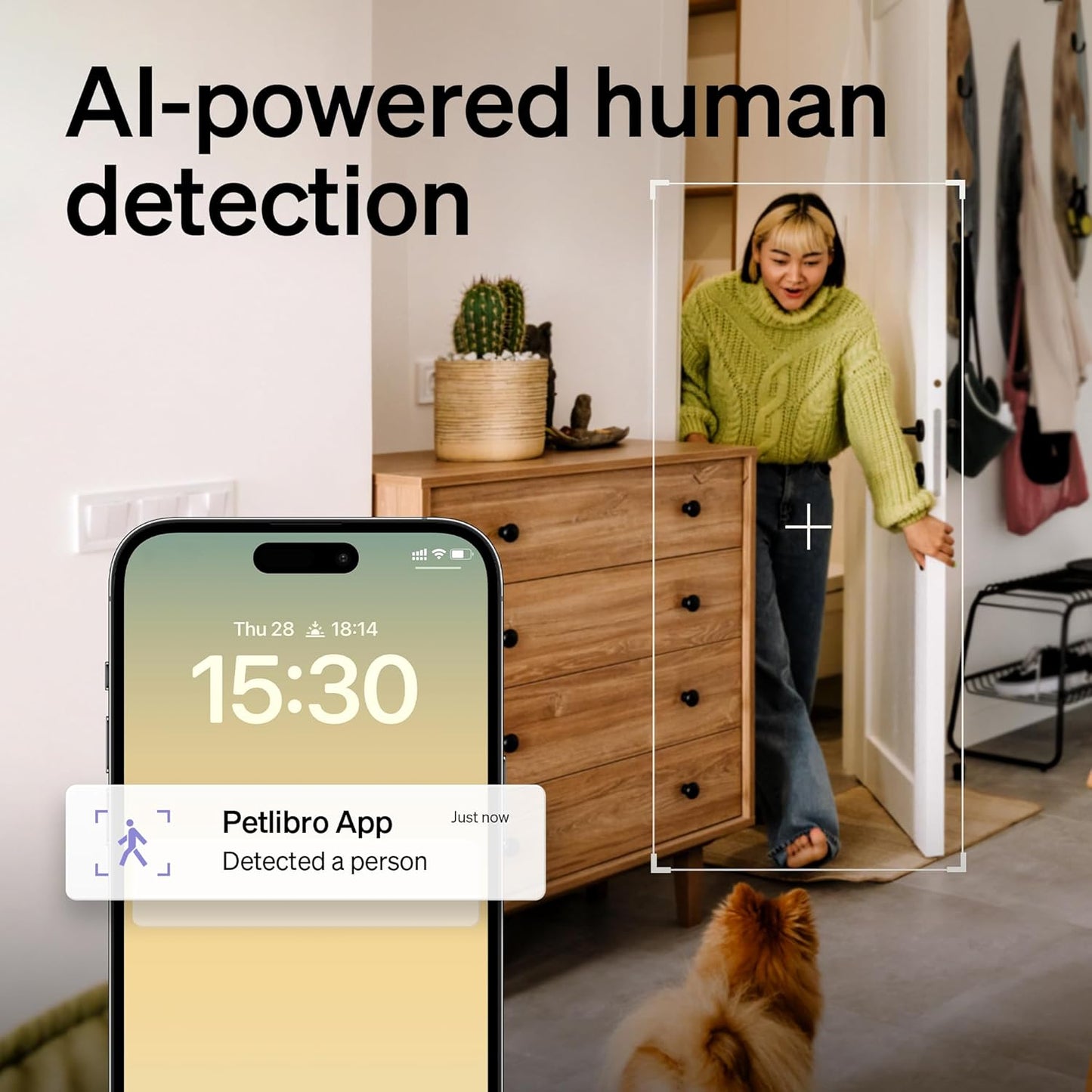 PETLIBRO AI Indoor Dog Camera with Mobile App - Multi-Pet Recognition, Daily Activity Analysis, Smart Summaries, 360° View, 1080P Night Vision, 2-Way Audio, WiFi Enabled Cat Cam