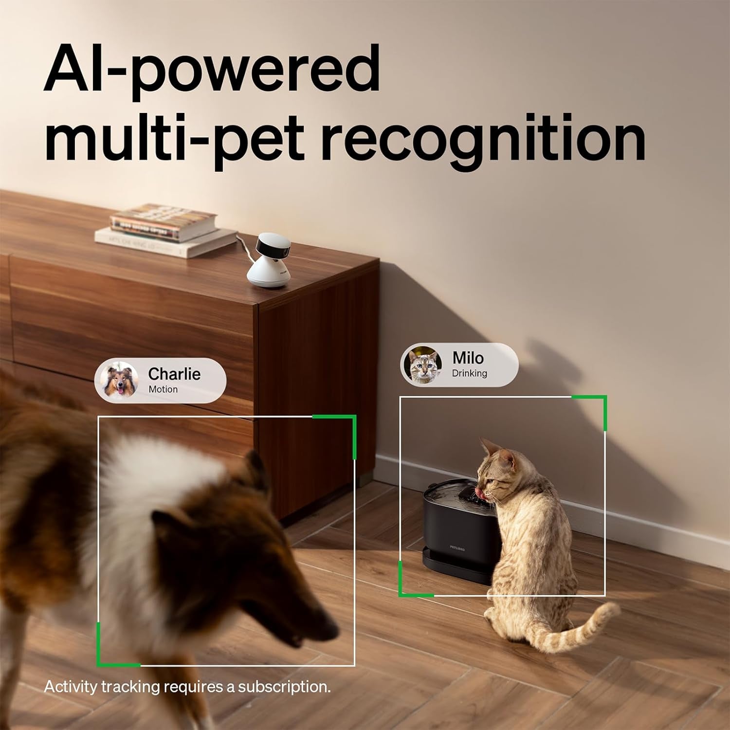 PETLIBRO AI Indoor Dog Camera with Mobile App - Multi-Pet Recognition, Daily Activity Analysis, Smart Summaries, 360° View, 1080P Night Vision, 2-Way Audio, WiFi Enabled Cat Cam