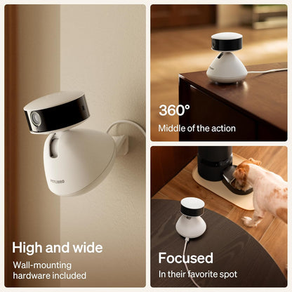 PETLIBRO AI Indoor Dog Camera with Mobile App - Multi-Pet Recognition, Daily Activity Analysis, Smart Summaries, 360° View, 1080P Night Vision, 2-Way Audio, WiFi Enabled Cat Cam