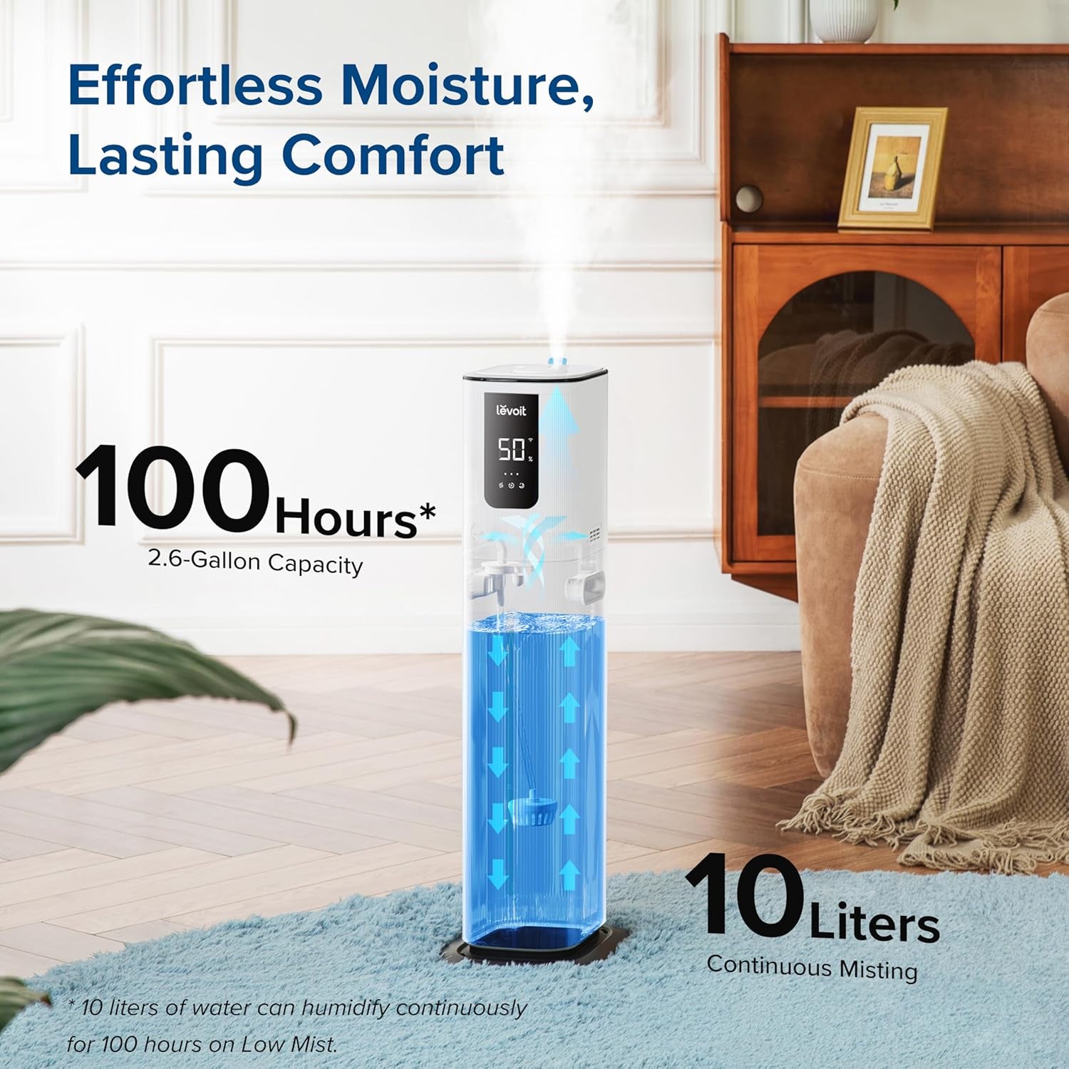 Oasismist 1000S 10L Smart Humidifier and Vital 100S-P Air Purifier with HEPA Filter for Areas up to 1110 sq. ft.